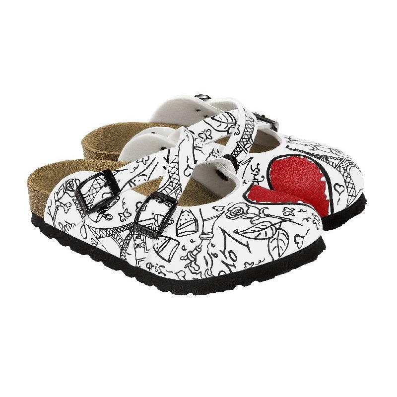 Birki by Birkenstock Dorian Kids clogs black white brown pink orange ...